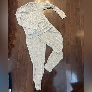 Seraphine Light Heather Gray Knit Jogger Set